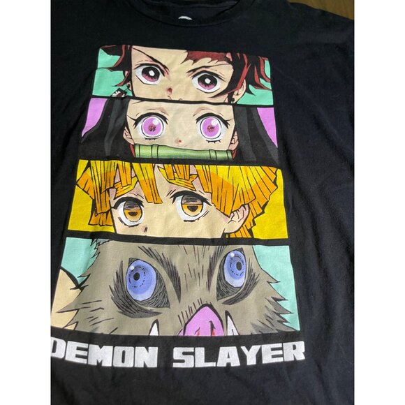 Demon Slayer Anime Graphic T-Shirt Black Crewneck 100% Cotton Short Sleeve Unise - Picture 5 of 5